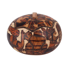 Load image into Gallery viewer, Hand Carved Andean Traditional Village Gourd Decorative Box - Honoring Tradition | NOVICA
