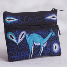 Load image into Gallery viewer, Deer-Themed Embroidered Coin Purse from Peru - Colca Deer | NOVICA
