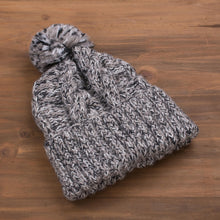 Load image into Gallery viewer, Knit Heathered 100% Alpaca Hat from Peru - Winter Heather | NOVICA
