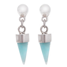 Load image into Gallery viewer, Amazonite Cone Dangle Earrings from Peru - Natural Cones | NOVICA
