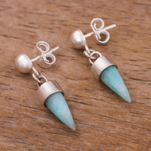 Load image into Gallery viewer, Amazonite Cone Dangle Earrings from Peru - Natural Cones | NOVICA
