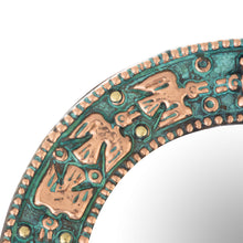 Load image into Gallery viewer, Bird Motif Copper Wall Mirror Crafted in Peru - Pre-Hispanic Birds | NOVICA
