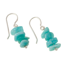 Load image into Gallery viewer, Amazonite Beaded Dangle Earrings Crafted in Peru - Aqua Harmony | NOVICA
