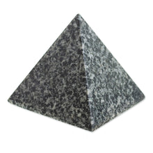 Load image into Gallery viewer, Tourmaline and Quartz Pyramid Gemstone Figurine (2.5 Inch) - Speckled Pyramid | NOVICA
