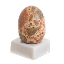 Load image into Gallery viewer, Egg-Shaped Leopardite Gemstone Figurine from Peru - Cute Egg | NOVICA
