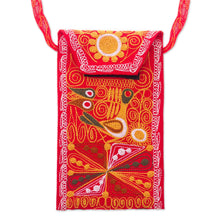Load image into Gallery viewer, Embroidered Eyeglasses Bag in Chili from Peru - Embellished Beauty in Chili | NOVICA
