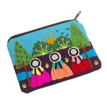 Load image into Gallery viewer, Applique Coin Purse Handmade in Peru - A Walk in the Fields | NOVICA
