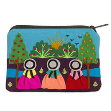 Load image into Gallery viewer, Applique Coin Purse Handmade in Peru - A Walk in the Fields | NOVICA

