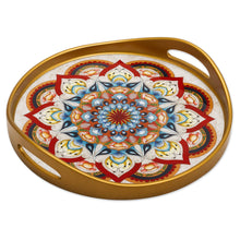 Load image into Gallery viewer, Artisan Crafted Reverse-Painted Glass Tray - Healing Colors | NOVICA
