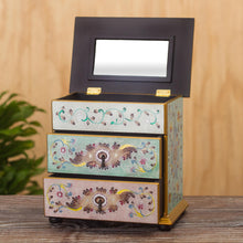 Load image into Gallery viewer, Pastel Reverse-Painted Glass Jewelry Chest - Pastel Splendor | NOVICA

