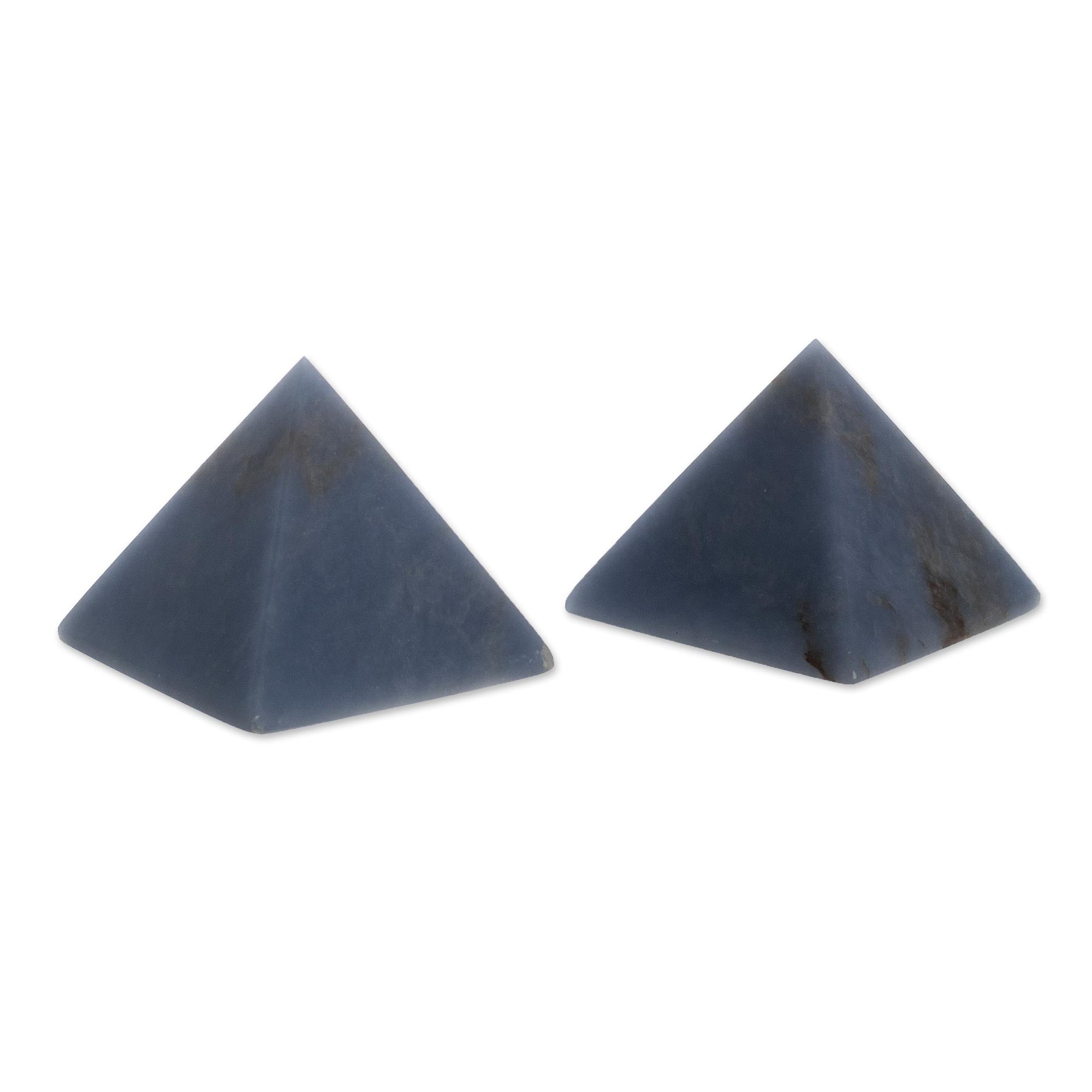 Angelite Pyramid UNDISCOVERED Artisan Box | Angelite Pyramid Sculptures (Set of 2) from ...