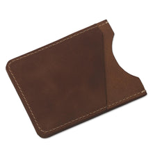 Load image into Gallery viewer, Two Slot Camel Brown Leather Card Holder from Peru - Weekender in Camel | NOVICA
