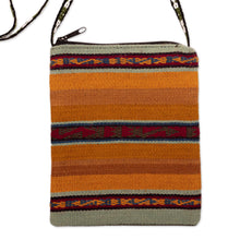 Load image into Gallery viewer, Sunrise Striped Alpaca Wool Shoulder Bag - Inca Sunrise | NOVICA
