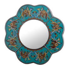 Load image into Gallery viewer, Artisan Crafted Glass Wall Mirror - Colonial Quatrefoil | NOVICA
