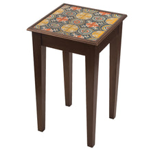 Load image into Gallery viewer, Cedar Accent Table With Geometric Painted Glass Top - Dominican Heritage | NOVICA
