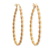 Load image into Gallery viewer, Classic Twist Artisan Crafted Gold Plated Hoop Earrings - Times Two | NOVICA
