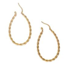Load image into Gallery viewer, Classic Twist Artisan Crafted Gold Plated Hoop Earrings - Times Two | NOVICA
