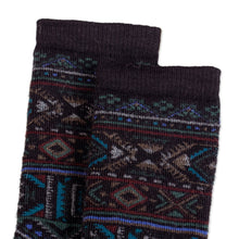 Load image into Gallery viewer, Unisex Multicolor Geometric Alpaca Blend Socks from Peru - Geometric Andes | NOVICA
