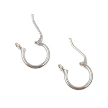 Load image into Gallery viewer, Handmade Modern Sterling Silver Mini Hoop Earrings from Peru - Silver Polish | NOVICA
