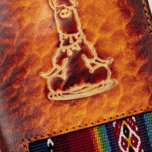 Load image into Gallery viewer, Handcrafted Llama Leather Passport Cover in Dark Brown - Thoughtful Llama | NOVICA
