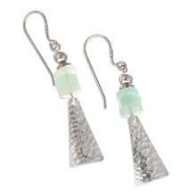 Load image into Gallery viewer, Sterling Silver and Natural Opal Dangle Earrings - Pyramids of Truth | NOVICA
