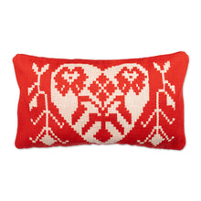 Load image into Gallery viewer, Handloomed Cajarmarca Heart-Themed Cushion Cover - Free Heart | NOVICA
