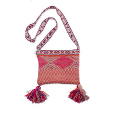 Load image into Gallery viewer, Traditional Handwoven Wool Shoulder Bag with Vibrant Tassels - Andean Trip | NOVICA
