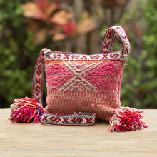 Load image into Gallery viewer, Traditional Handwoven Wool Shoulder Bag with Vibrant Tassels - Andean Trip | NOVICA
