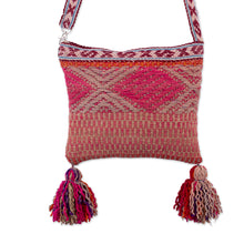 Load image into Gallery viewer, Traditional Handwoven Wool Shoulder Bag with Vibrant Tassels - Andean Trip | NOVICA
