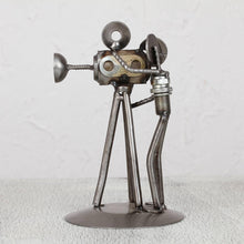 Load image into Gallery viewer, Recycled Metal Auto Parts Sculpture Eco Friendly Mexico - Rustic Camera Man | NOVICA
