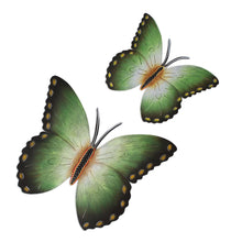 Load image into Gallery viewer, Steel wall art (Pair) - Bamboo Butterflies | NOVICA

