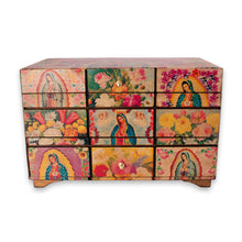 Load image into Gallery viewer, Catholic Wood Decorative Box - A Bouquet for My Guadalupe | NOVICA
