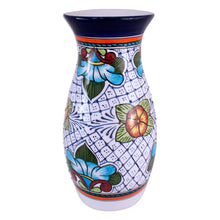 Load image into Gallery viewer, Floral Ceramic Vase Handmade Mexican Folk Art - Guanajuato Flora | NOVICA
