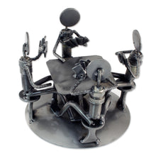 Load image into Gallery viewer, Card Players Handcrafted Recycled Metal Sculpture - Rustic Poker Game | NOVICA
