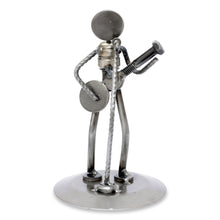 Load image into Gallery viewer, Auto part sculpture - Rustic Folk Singer | NOVICA
