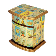 Load image into Gallery viewer, Mexican Bingo Decoupage on Wood Jewelry Box - Mexican Loteria | NOVICA
