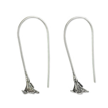 Load image into Gallery viewer, Handmade Silver Floral Drop Earrings - Lovely Lily | NOVICA
