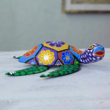 Load image into Gallery viewer, Hand Painted Alebrije Turtle Wood Sculpture from Mexico - Psychedelic Turtle | NOVICA
