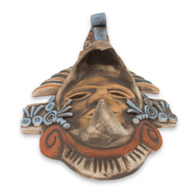 Load image into Gallery viewer, Handcrafted Mexican Ceramic Aztec Eagle Warrior Mask - Aztec Eagle Warrior | NOVICA
