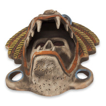 Load image into Gallery viewer, Handcrafted Mexican Ceramic Skull and Serpent Mask - Quetzalcoatl Warrior | NOVICA
