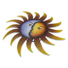 Load image into Gallery viewer, Artisan Crafted Sun and Moon Wall Art in Hand Painted Steel - Celestial Marriage | NOVICA
