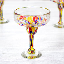 Load image into Gallery viewer, Set of 6 Multicolor Hand Blown Glass Margarita Glasses - Confetti Festival | NOVICA
