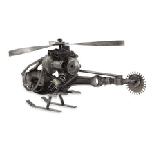 Load image into Gallery viewer, Handcrafted Helicopter Sculpture of Recycled Auto Parts - Helicopter | NOVICA
