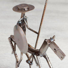 Load image into Gallery viewer, Recycled Metal and Auto Part Don Quixote Sculpture - Eco Friendly Quixote | NOVICA

