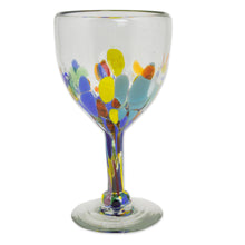 Load image into Gallery viewer, Hand Blown Colorful 8 oz Wine Glasses (Set of 6) - Confetti Festival | NOVICA

