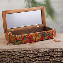 Load image into Gallery viewer, Huichol Theme Decoupage Jewelry Box with Mirror - Huichol Fiesta | NOVICA

