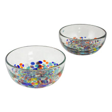 Load image into Gallery viewer, 2 Artisan Crafted Colorful Mexican Hand Blown Bowls Set - Confetti Festival | NOVICA
