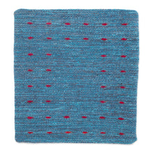 Load image into Gallery viewer, Zapotec Handwoven Blue Wool Cushion Cover - Sky of Oaxaca | NOVICA

