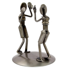 Load image into Gallery viewer, Rustic Sculpture Depicting Boxers in Recycled Auto Parts - Rustic Boxing Match | NOVICA

