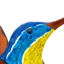 Load image into Gallery viewer, Steel Wall Art Right Facing Blue Hummingbird Mexico - Blue Hummingbird | NOVICA
